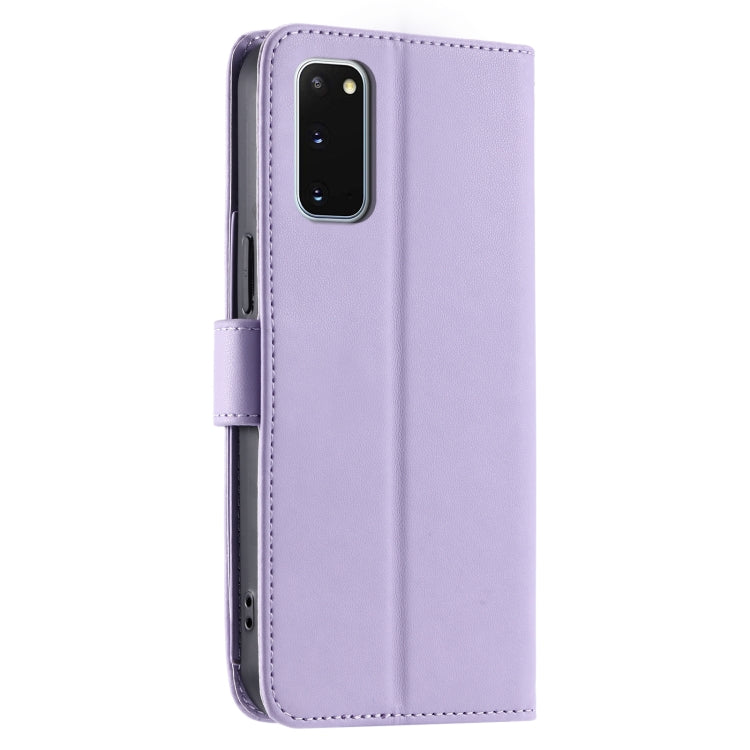 For Samsung Galaxy S20 Ring Buckle Rhombic Leather Phone Case