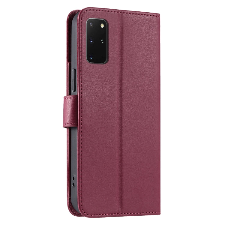 For Samsung Galaxy S20+ Ring Buckle Rhombic Leather Phone Case