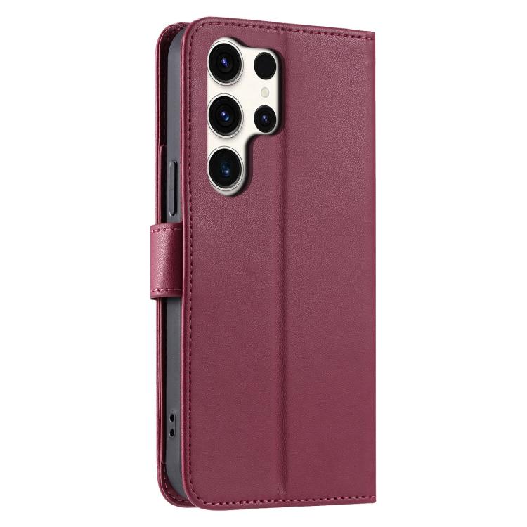 For Samsung Galaxy S25 Ultra 5G Ring Buckle Rhombic Leather Phone Case