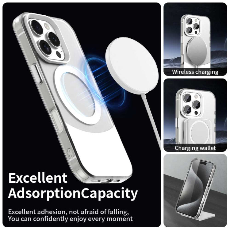 For iPhone 16 Pro Max Color Blocking Series MagSafe Magnetic PC Hybrid TPU Phone Case