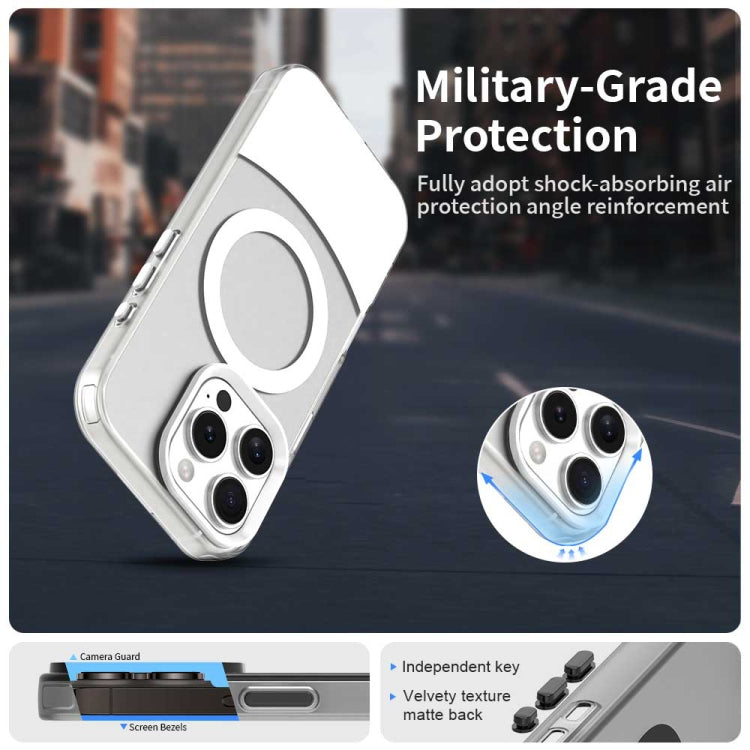 For iPhone 16 Pro Max Color Blocking Series MagSafe Magnetic PC Hybrid TPU Phone Case