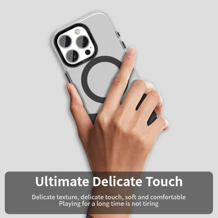 For iPhone 16 Pro Max Color Blocking Series MagSafe Magnetic PC Hybrid TPU Phone Case