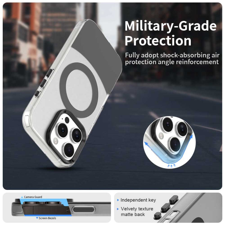 For iPhone 16 Pro Max Color Blocking Series MagSafe Magnetic PC Hybrid TPU Phone Case