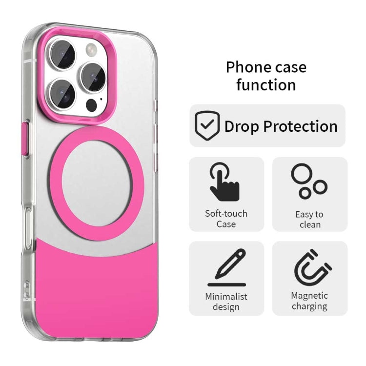 For iPhone 16 Pro Max Color Blocking Series MagSafe Magnetic PC Hybrid TPU Phone Case