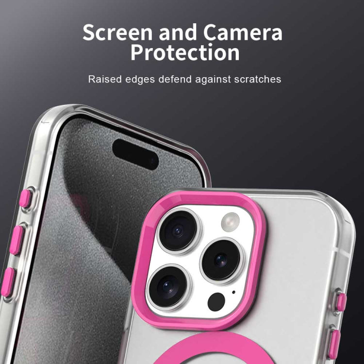 For iPhone 16 Pro Max Color Blocking Series MagSafe Magnetic PC Hybrid TPU Phone Case
