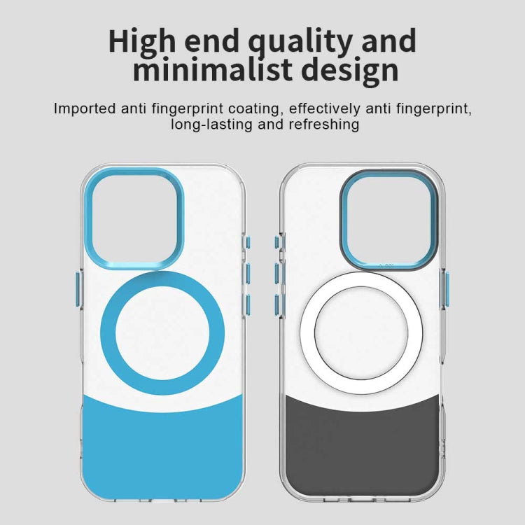 For iPhone 16 Pro Max Color Blocking Series MagSafe Magnetic PC Hybrid TPU Phone Case