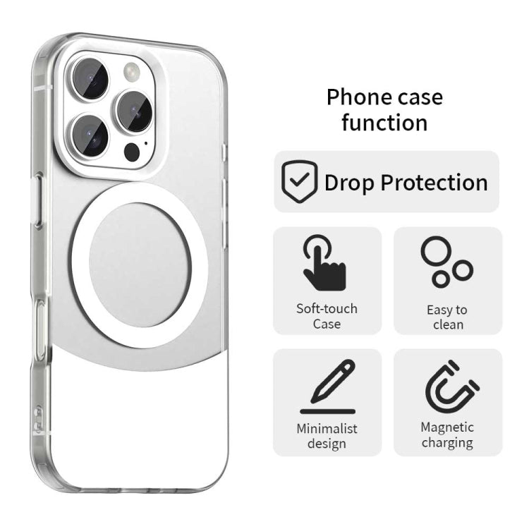 For iPhone 16 Pro Color Blocking Series MagSafe Magnetic PC Hybrid TPU Phone Case