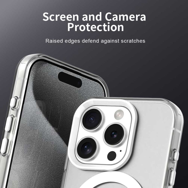 For iPhone 16 Pro Color Blocking Series MagSafe Magnetic PC Hybrid TPU Phone Case