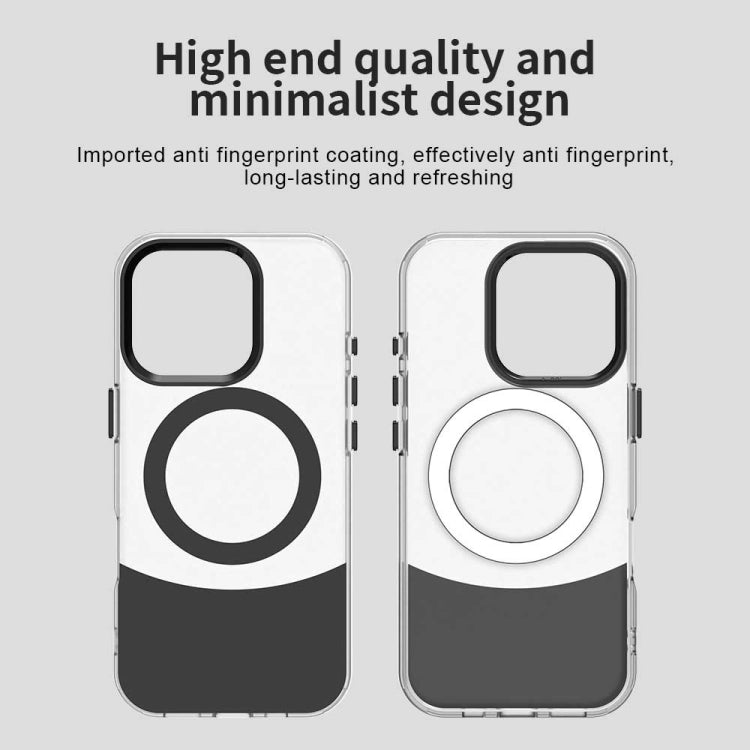 For iPhone 16 Pro Color Blocking Series MagSafe Magnetic PC Hybrid TPU Phone Case