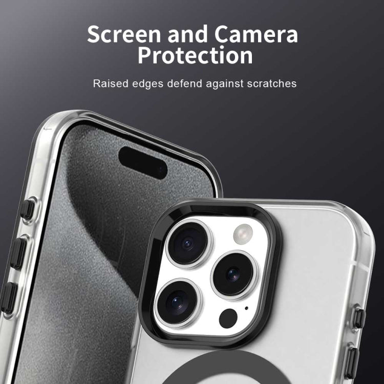 For iPhone 16 Pro Color Blocking Series MagSafe Magnetic PC Hybrid TPU Phone Case