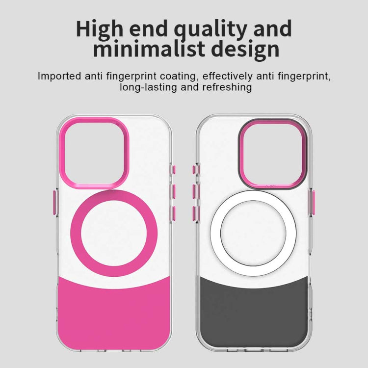 For iPhone 16 Pro Color Blocking Series MagSafe Magnetic PC Hybrid TPU Phone Case