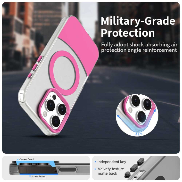 For iPhone 16 Pro Color Blocking Series MagSafe Magnetic PC Hybrid TPU Phone Case