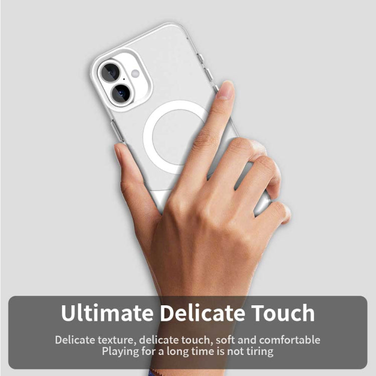 For iPhone 16 Plus Color Blocking Series MagSafe Magnetic PC Hybrid TPU Phone Case