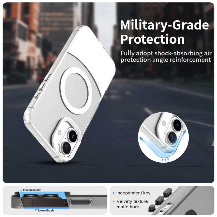 For iPhone 16 Plus Color Blocking Series MagSafe Magnetic PC Hybrid TPU Phone Case