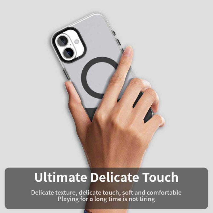 For iPhone 16 Plus Color Blocking Series MagSafe Magnetic PC Hybrid TPU Phone Case