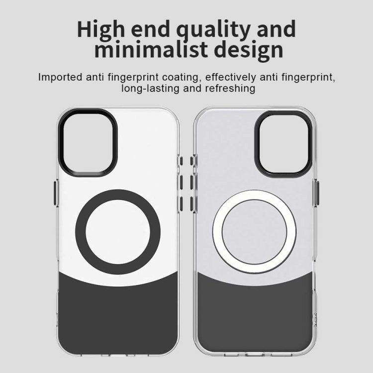 For iPhone 16 Plus Color Blocking Series MagSafe Magnetic PC Hybrid TPU Phone Case