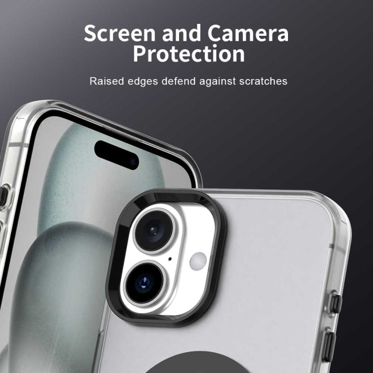 For iPhone 16 Plus Color Blocking Series MagSafe Magnetic PC Hybrid TPU Phone Case