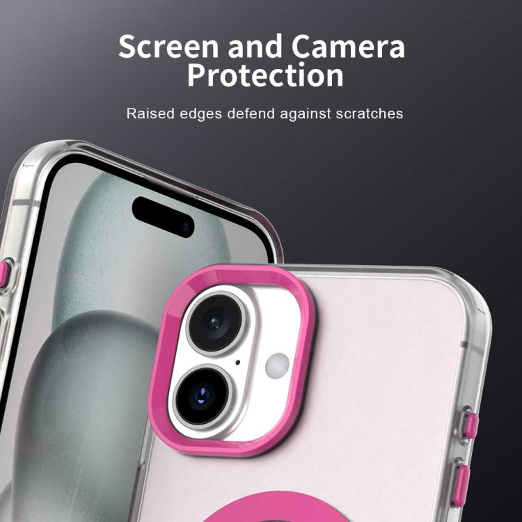 For iPhone 16 Plus Color Blocking Series MagSafe Magnetic PC Hybrid TPU Phone Case