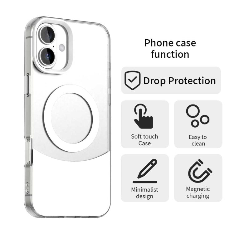 For iPhone 16 Color Blocking Series MagSafe Magnetic PC Hybrid TPU Phone Case