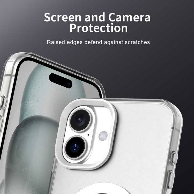 For iPhone 16 Color Blocking Series MagSafe Magnetic PC Hybrid TPU Phone Case
