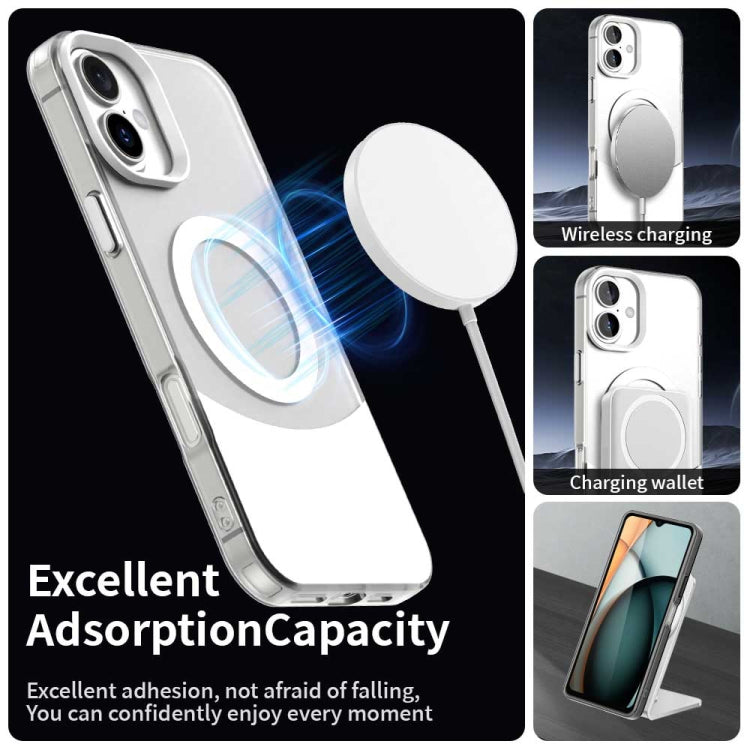 For iPhone 16 Color Blocking Series MagSafe Magnetic PC Hybrid TPU Phone Case