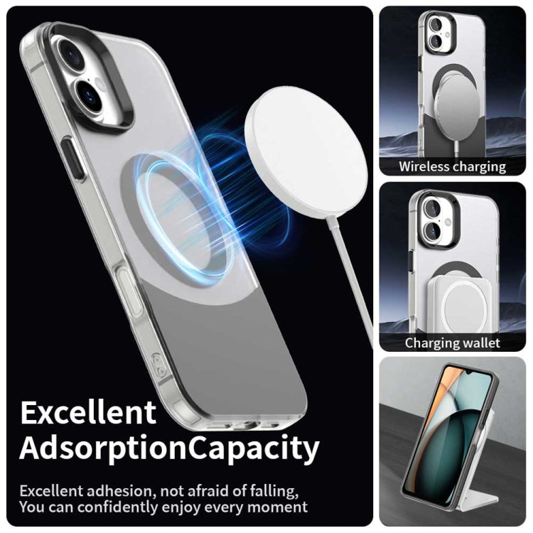 For iPhone 16 Color Blocking Series MagSafe Magnetic PC Hybrid TPU Phone Case