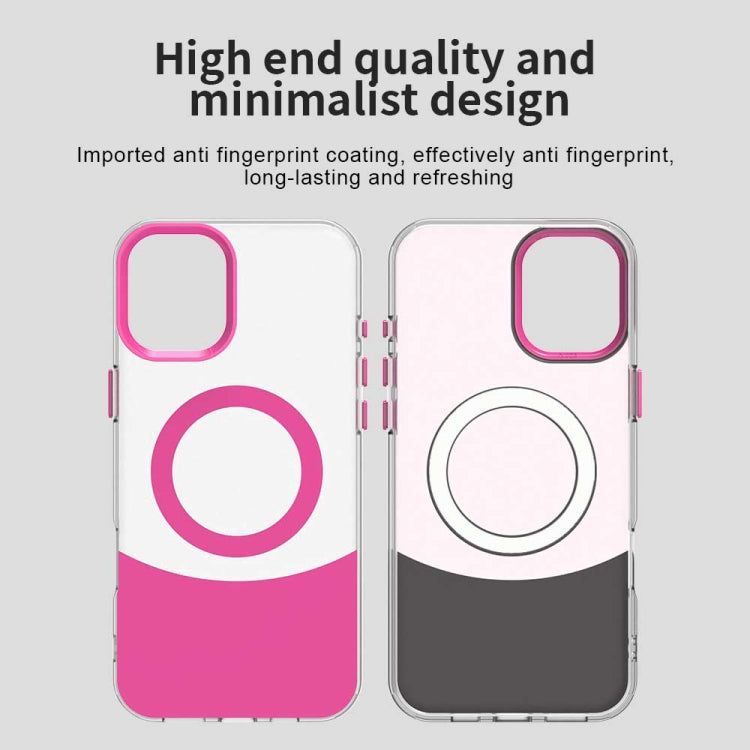 For iPhone 16 Color Blocking Series MagSafe Magnetic PC Hybrid TPU Phone Case