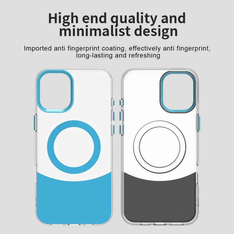For iPhone 16 Color Blocking Series MagSafe Magnetic PC Hybrid TPU Phone Case