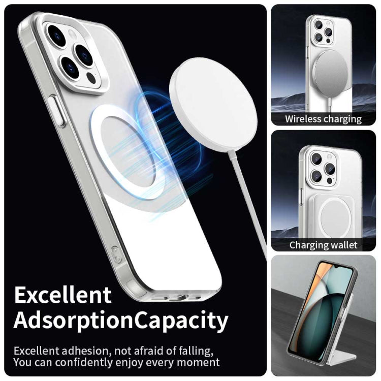 For iPhone 15 Pro Color Blocking Series MagSafe Magnetic PC Hybrid TPU Phone Case