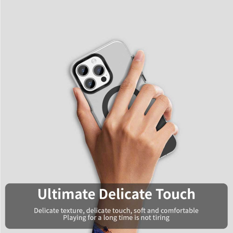 For iPhone 15 Pro Color Blocking Series MagSafe Magnetic PC Hybrid TPU Phone Case