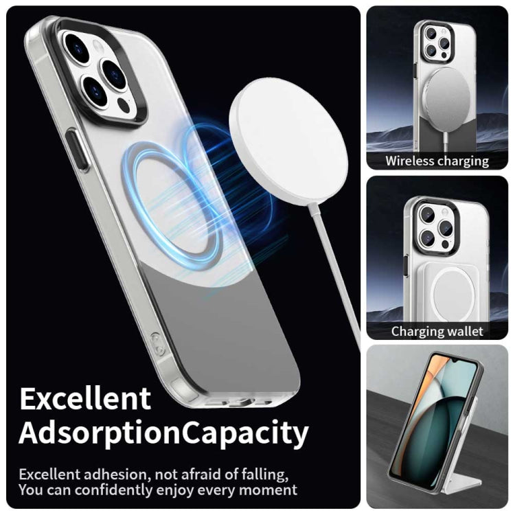 For iPhone 15 Pro Color Blocking Series MagSafe Magnetic PC Hybrid TPU Phone Case