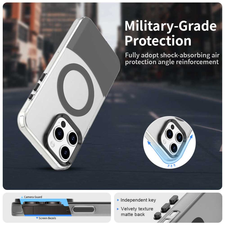 For iPhone 15 Pro Color Blocking Series MagSafe Magnetic PC Hybrid TPU Phone Case