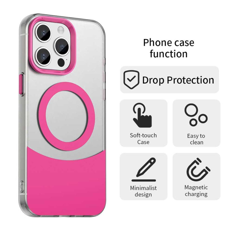 For iPhone 15 Pro Color Blocking Series MagSafe Magnetic PC Hybrid TPU Phone Case