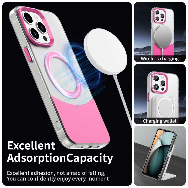 For iPhone 15 Pro Color Blocking Series MagSafe Magnetic PC Hybrid TPU Phone Case
