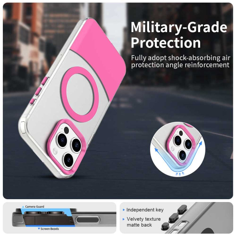 For iPhone 15 Pro Color Blocking Series MagSafe Magnetic PC Hybrid TPU Phone Case