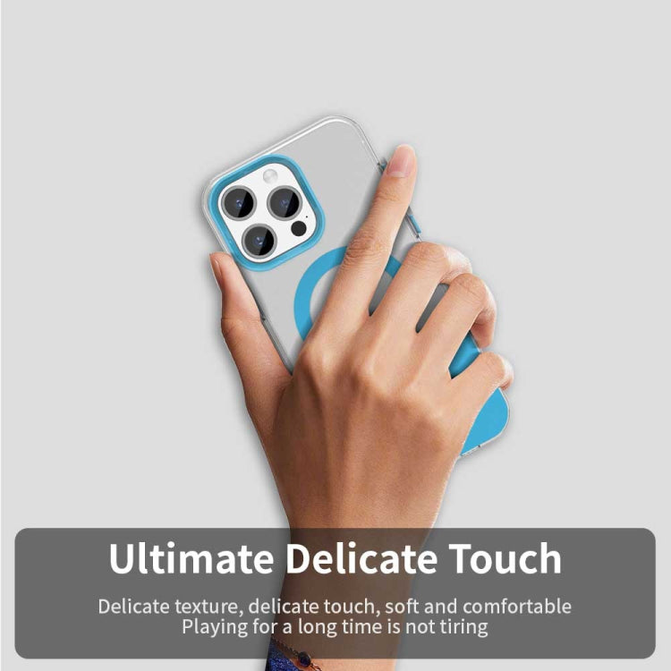 For iPhone 15 Pro Color Blocking Series MagSafe Magnetic PC Hybrid TPU Phone Case