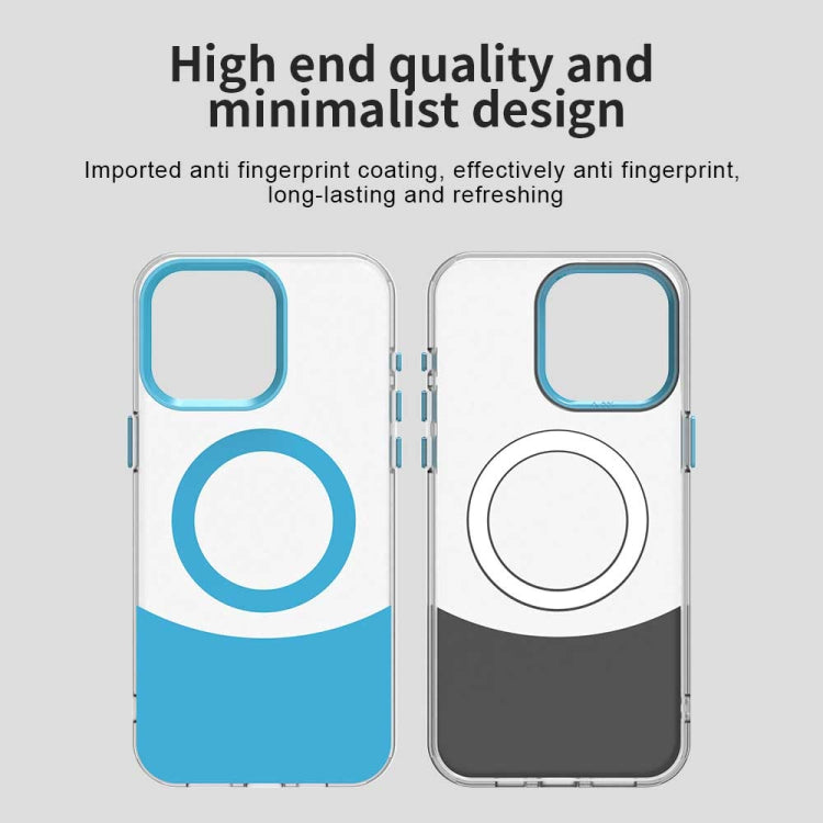 For iPhone 15 Pro Color Blocking Series MagSafe Magnetic PC Hybrid TPU Phone Case