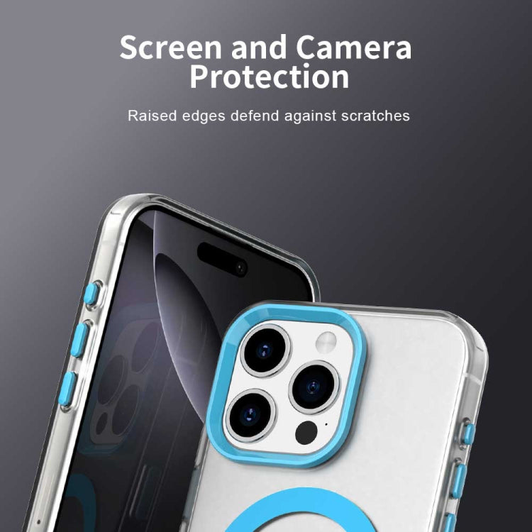 For iPhone 15 Pro Color Blocking Series MagSafe Magnetic PC Hybrid TPU Phone Case