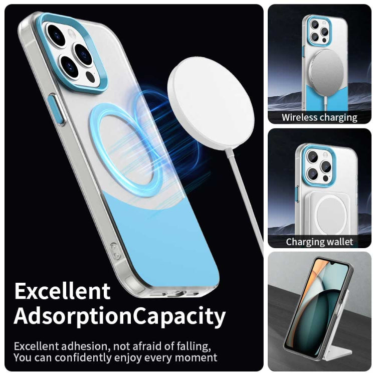 For iPhone 15 Pro Color Blocking Series MagSafe Magnetic PC Hybrid TPU Phone Case