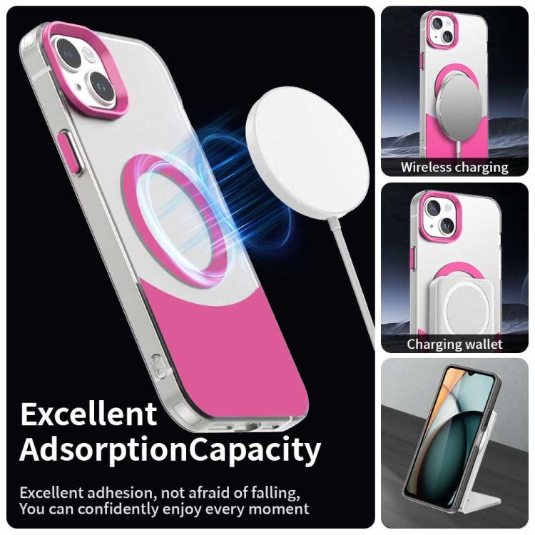 For iPhone 15 Plus Color Blocking Series MagSafe Magnetic PC Hybrid TPU Phone Case