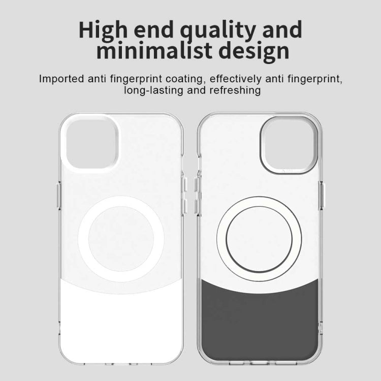 For iPhone 15 Color Blocking Series MagSafe Magnetic PC Hybrid TPU Phone Case