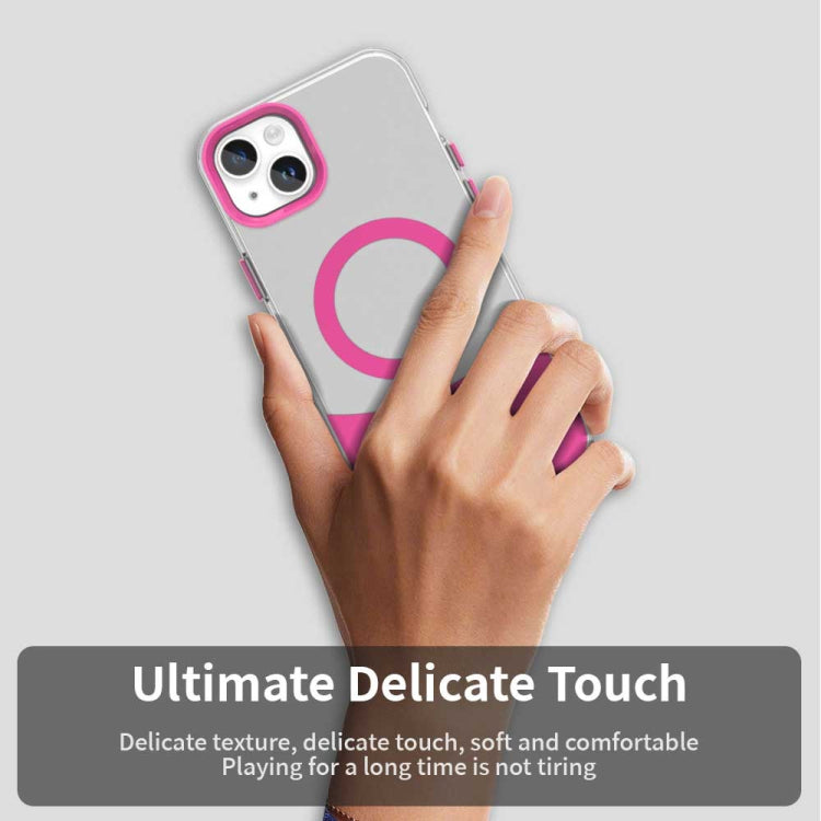 For iPhone 15 Color Blocking Series MagSafe Magnetic PC Hybrid TPU Phone Case