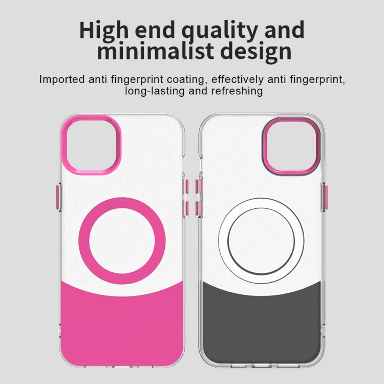 For iPhone 15 Color Blocking Series MagSafe Magnetic PC Hybrid TPU Phone Case