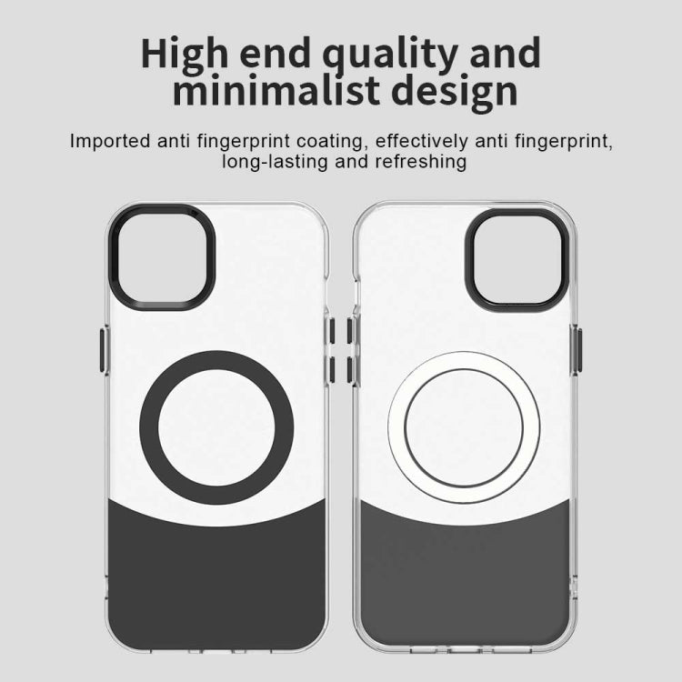 For iPhone 14 Plus Color Blocking Series MagSafe Magnetic PC Hybrid TPU Phone Case