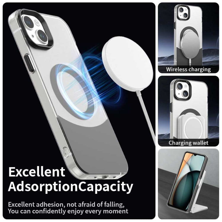 For iPhone 14 Plus Color Blocking Series MagSafe Magnetic PC Hybrid TPU Phone Case