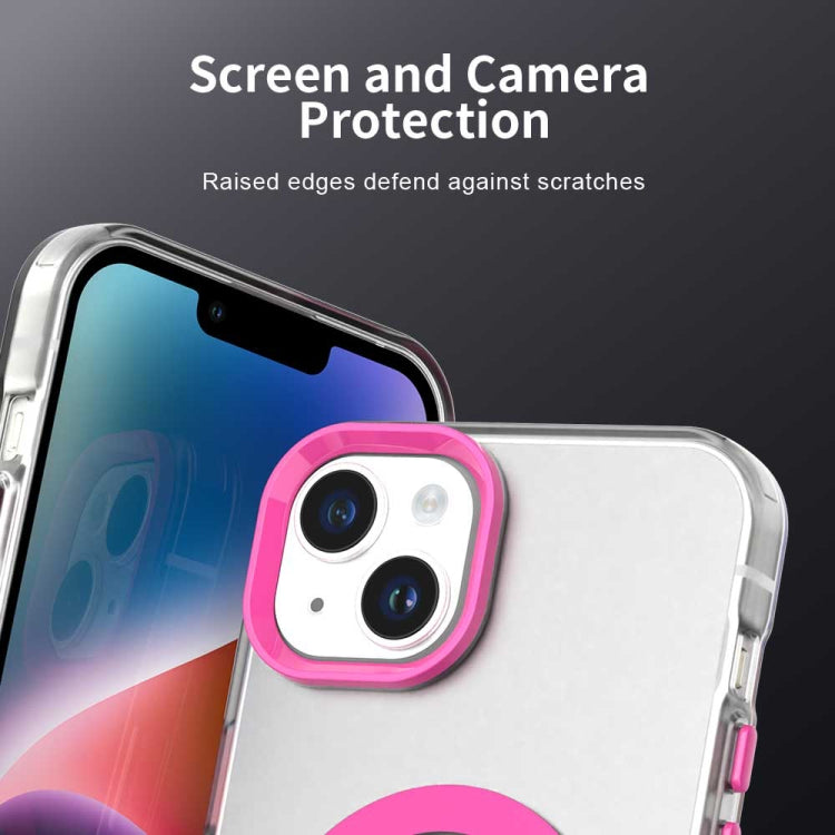 For iPhone 14 Plus Color Blocking Series MagSafe Magnetic PC Hybrid TPU Phone Case