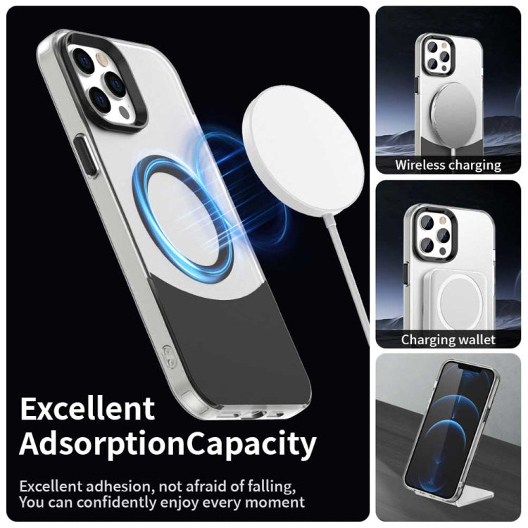 For iPhone 14 Pro Color Blocking Series MagSafe Magnetic PC Hybrid TPU Phone Case
