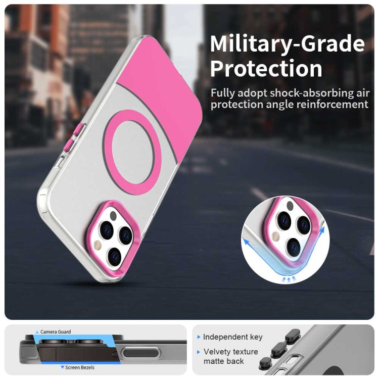 For iPhone 14 Pro Color Blocking Series MagSafe Magnetic PC Hybrid TPU Phone Case