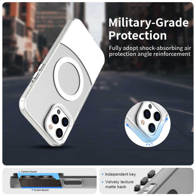 For iPhone 13 Pro Max Color Blocking Series MagSafe Magnetic PC Hybrid TPU Phone Case