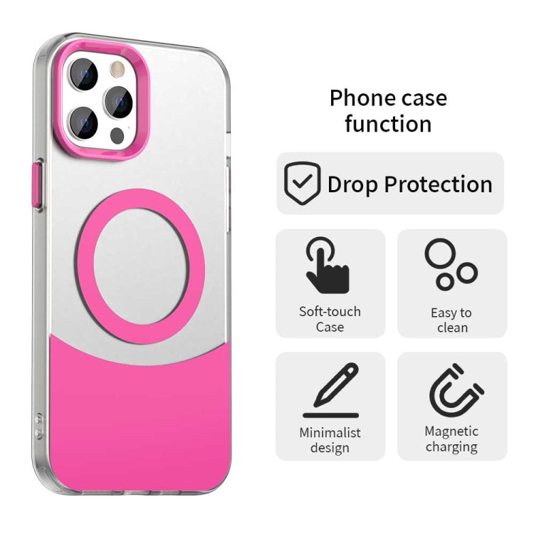 For iPhone 13 Pro Max Color Blocking Series MagSafe Magnetic PC Hybrid TPU Phone Case